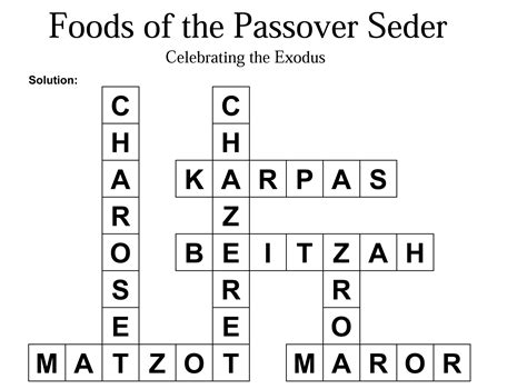 passover meal crossword